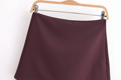 TFMLN New Spring Women Solid Skort Fashion Causal Side Zipper Mini Shorts Skirts Vintage High Waist Streetwear Shorts Skirts.