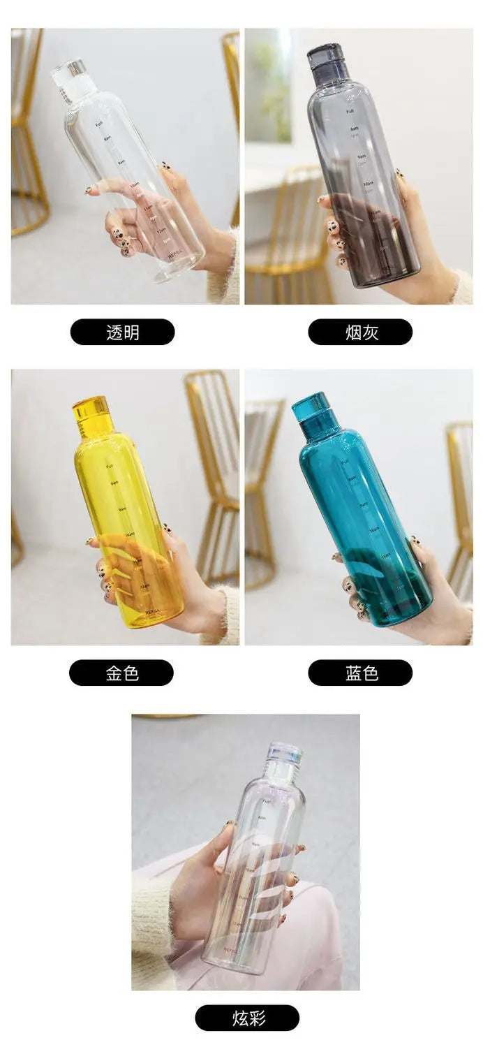 water bottle High-value colorful time scale cup red cute drinking water target bottle ins simple water cup my gourd man bottles.