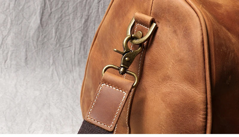 Vintage Herren Rindsleder Business Kurzstrecken tragen Handgepäck taschen große Kapazität Reisetasche einfache Umhängetaschen.