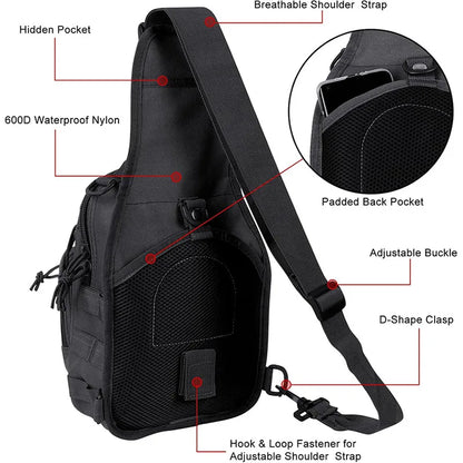 Taktische Brusttasche für Herren, Reiserucksack, Outdoor, Jagd, Camping, Umhängetasche, Umhängetasche, multifunktionale Oxford-Umhängetasche.