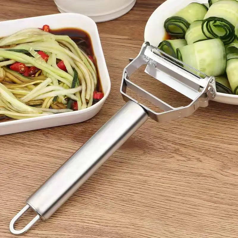 Kitchen Vegetable Peeler Stainless Steel Melon Planer Double-Head Peeler Household Multiple-Function Fruit And Vegetable Peeler.