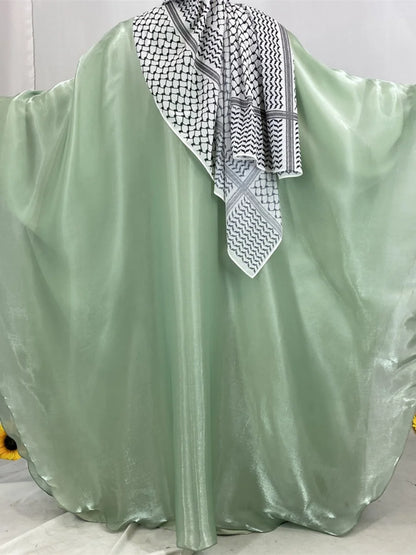 Muslim Women Dubai Abaya Stain batwing sleeve Long Dress Kimono Cardigan Kaftan Modest Robe Femme Islam African Dresses Kebaya.