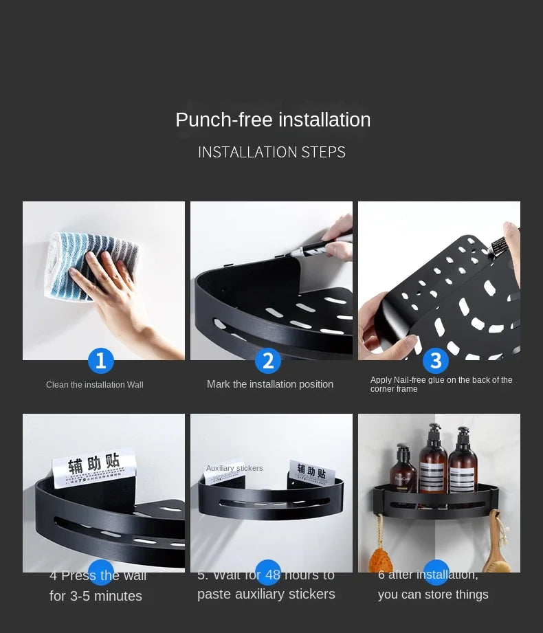 1/2 Schichten Eck-Duschregal für Badezimmer, Shampoo, Duschregal, Halter aus Edelstahl 304, stanzfrei, Küchenstativ, Eckständer