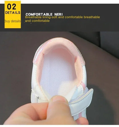 Disney Kids Girls Shoes 2024 New Children Sneakers Girls Elsa Frozen Princess Casual Sport Shoes Student Shoes Teen Shoes.