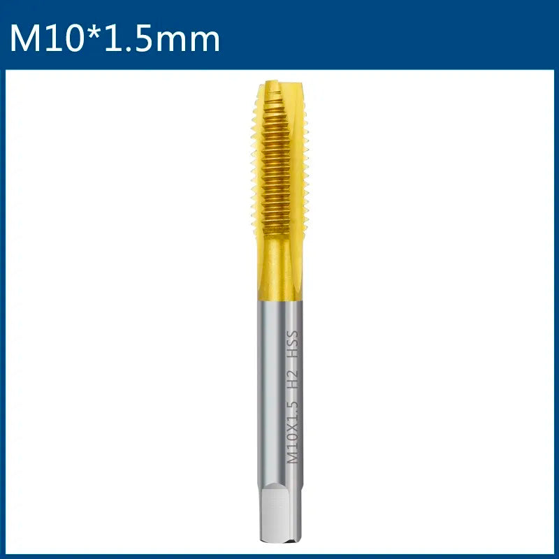 HSS Titanbeschichtung Gewindebohrer Bohrer M2 M2,5 M3 M3,5 M4 M5 M6 M8 M10 M12 Metrische gerade Nut Gewindebohrer Handwerkzeuge