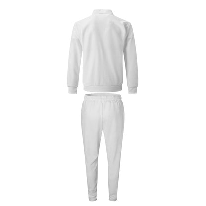 The new 2025 spring and autumn sports men's youth popular solid color jacket jacket trousers two leisure sports suit.