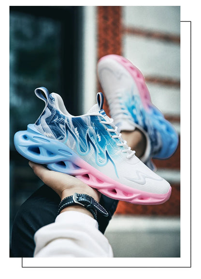 Men Running Shoes Mesh Breathable Flat Cushioning Soft Comfortable Sneakers Outdoor Gym Trendy Casual Jogging Shoes for Men