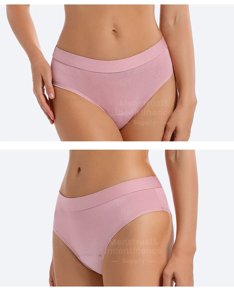 Menstrual Panties Bamboo Fiber Reusable Breathable 4-Layer Leakproof Protection Period Underwear Fast Absorbent.