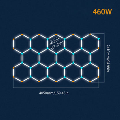 LED Honeycomb Lamp Barbershop Light Hexagon Lights Lamp AC85-265V Led Tube Ceiling Lighting For Car Detailing Workshop