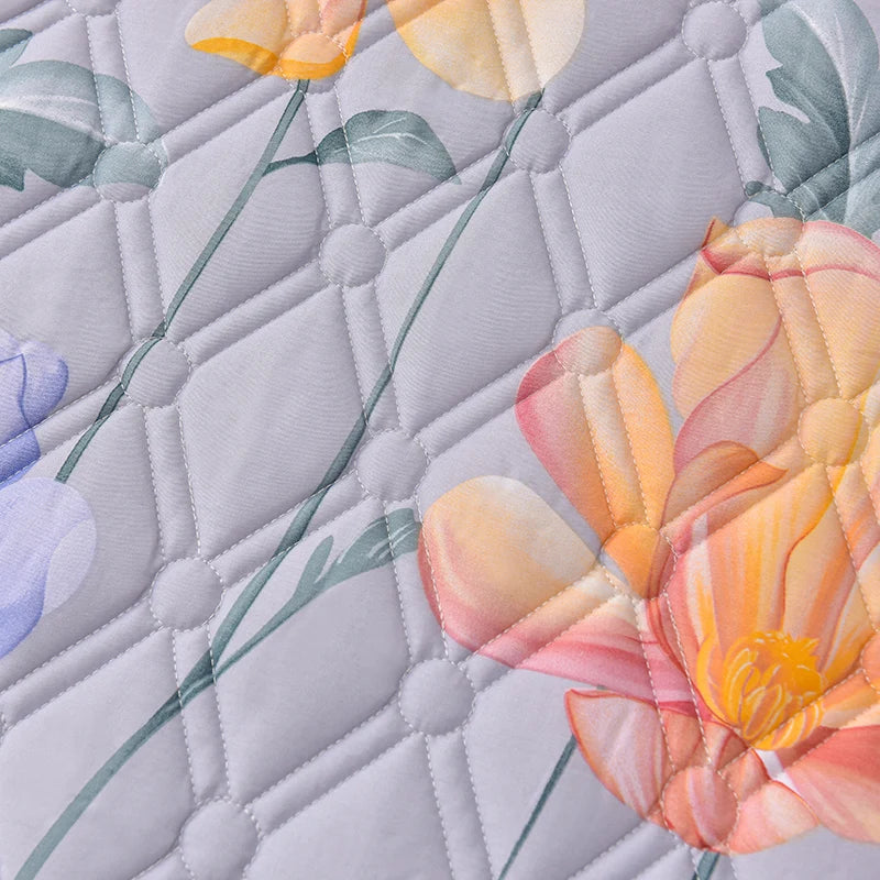 Thicken Mattress Cover for Home funda de colchón 100% Cotton Fitted Bedsheet King Size Floral Bed Covers 150x200(no pillowcase).