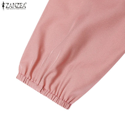 2025 Autumn Muslim Dresses Abaya ZANZEA Women Elegant Long Sleeeve Floral Dress Dubai Robe IsIamic Clothing Maxi Long Sundress.