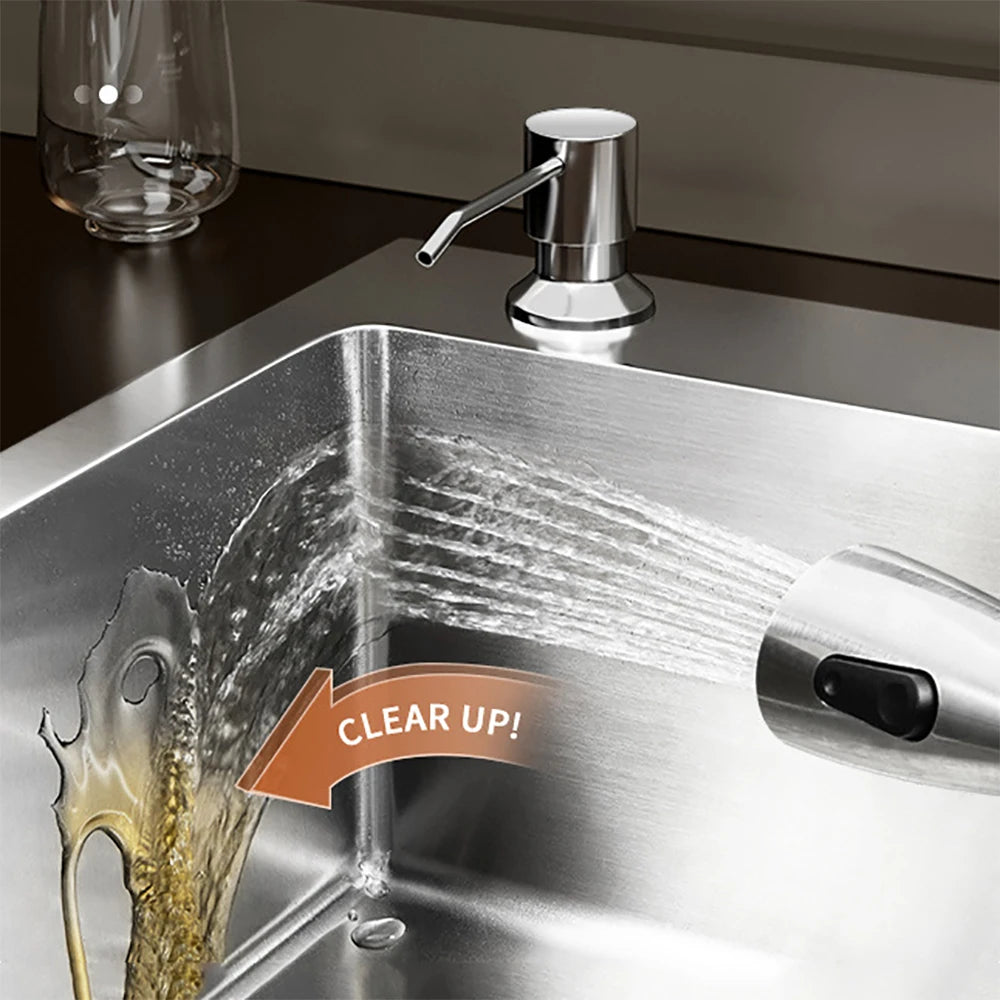 304 Stainless Steel Kitchen Sink Farmhouse Above Counter Undermounter Single Wash Basin with Gourmet Faucet Drain Accessories