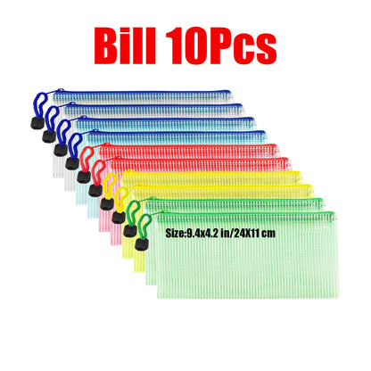 Zipper Documents Bag A4/A5 Plastic Folders A3 Transparent Waterproo File Organize Storage Bag School Office Stationery Supplies