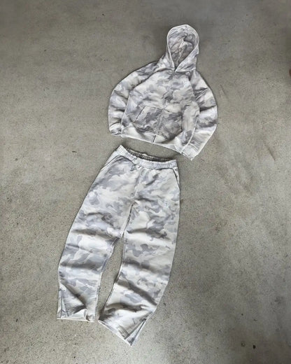 Camouflage Y2K Clothes Classic Retro Sport Tracksuit Men Women Oversized Zipper Hoodies Sweatshirts Gothic Sweatpants Streetwear.