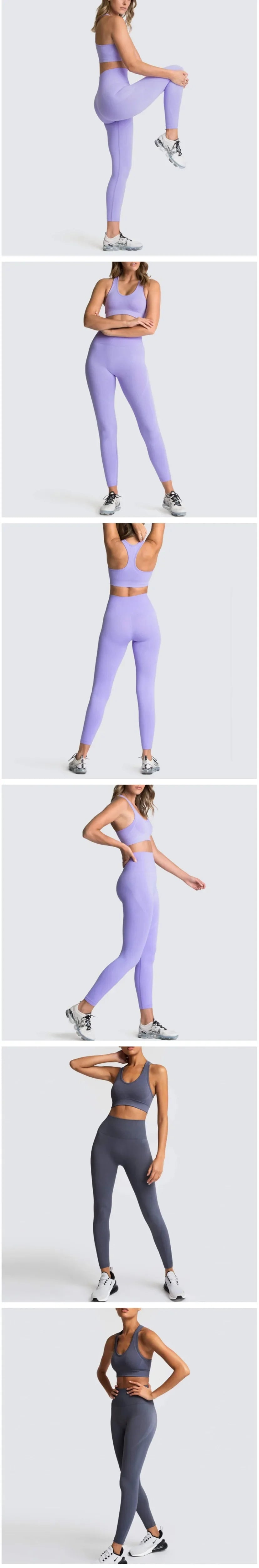 2025 Women's Yoga Set Seamless Sportswear 2-Piece Gym Yoga Clothes Sports Bra + Leggings Running Wear Skinny Sports Set Suits.