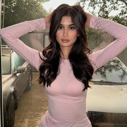 Apprabant Solid Pleated Casual Basic Trousers Set Round Neck Long Sleeve Top Fashion Sports Style High Waist Wide Leg Pants Suit