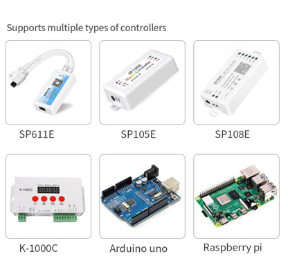 DC5V/12V RGB Traumfarbwechselnde LED-Streifenlichter WS2812 2020 Ultraschmal 2,7 mm 160 LEDs/m Intelligente, individuell adressierbare Ziffern.