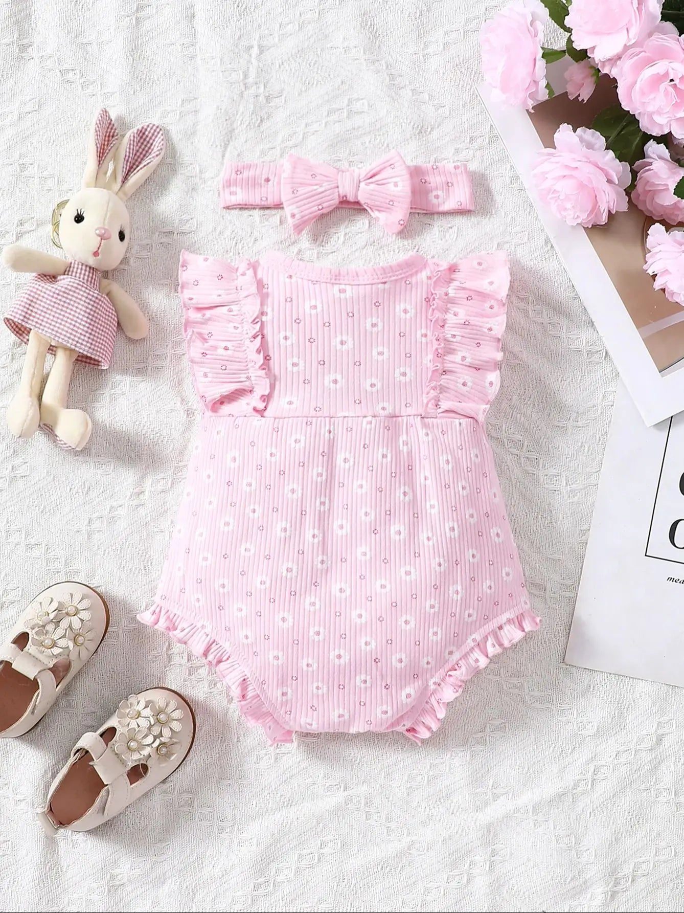 2-teiliger Sommer-Overall für Babys mit Rundhalsausschnitt, Schmetterlingsärmel-Design, süßer, süßer und lebhafter Overall im Prinzessinnen-Stil für Neugeborene.