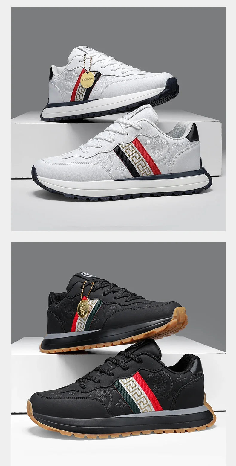 Genuine Leather Casual Shoes Men Designer Luxury Women Tennis Chunky Sneakers Muffin Sport Shoes Man Male Board Footwear