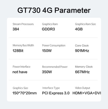MLLSE GT 730 4GB GT 740 4GB Graphics Card GDDR3 128Bit DVI VGA PCI-E 3.0 Geforce GPU Gt 730 Gaming Video Card Placa De Video.