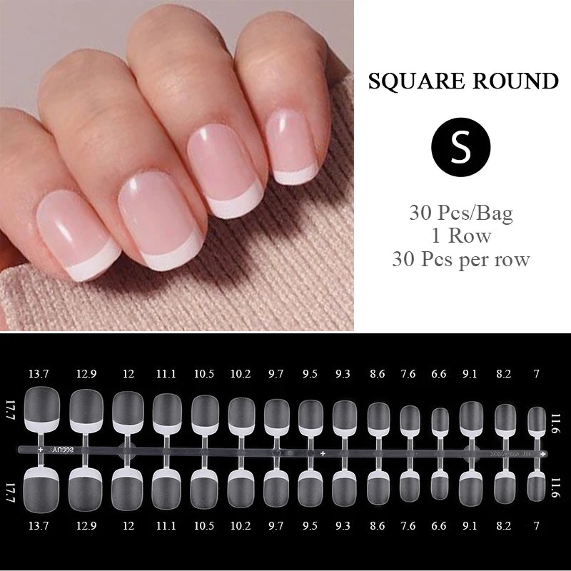 30Pcs Matte Nude Fake Nail Fashion Press on Quick Extension Wearable False Nails Simple Full Cover Nail Tips Manicure Nail Art.