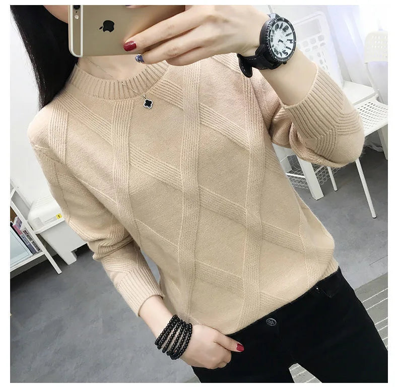 Frau Langarm Top Neue Rundhals Pullover Frauen Bodenbildung Shirt Casual Frühling Herbst Außerhalb Tragen Pullover Pull Femme.