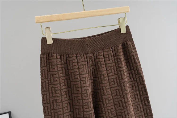 Women Sweater Wide Leg Pant Two Piece Set Muslim Knitted Pullover Casual Knit Outfits Suits Musulman Ensemble Autumn Winter 2025.