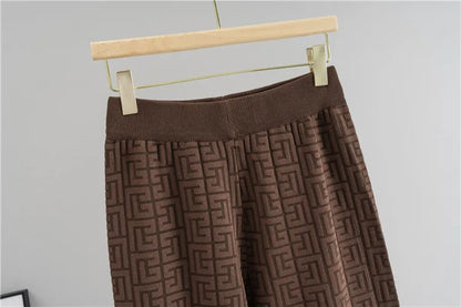 Women Sweater Wide Leg Pant Two Piece Set Muslim Knitted Pullover Casual Knit Outfits Suits Musulman Ensemble Autumn Winter 2025.