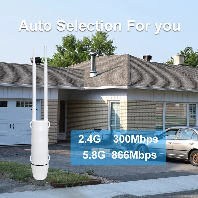 KuWFi AC1200 Outdoor CPE Router 1200Mbps 2.4G 5G Dual Band Wireless Wi-Fi Gigabit RJ45 Port Detachable Antennas 48V POE Repeater.