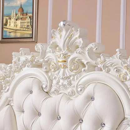 Gold Luxus gestepptes Doppelbett Holz Vintage weiche Einzelkopfteile Doppelbett Erwachsene Zuhause Camas De Dormitorio Möbel