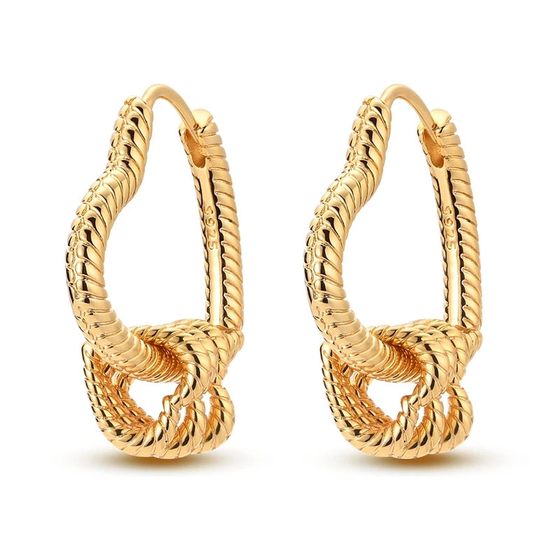 Yellow Gold Starlight Hoop Earrings For Girl Sparkling Classic Snakebone Multi-loop Earrings Star Moon 925 Silver Women Earring