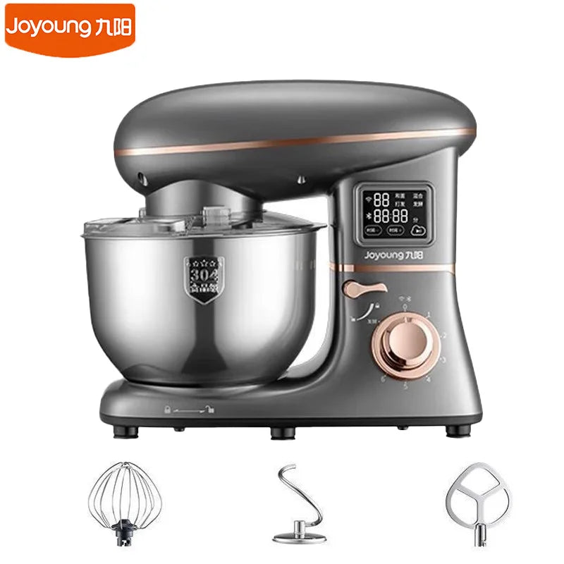 Joyoung 5L Stand Dough Mixer For Kitchen Cream Whisk Cake Dough Blender With Stainless Steel Bowl 6 Gears Chef Machine
