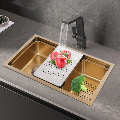 Gold 30 × 18 × 9 Inch 304 Stainless Steel Sink Undercarriage Kitchen Sink Stainless Steel Sink For Restaurants Dessert Shops Etc