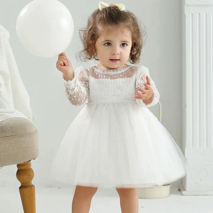 Baby Taufe Weißes Kleid Säuglingskleid Kleid Mädchen Party Geburtstag Hochzeit Prinzessin Kleid Für Kinder Erstkommunion Leistung 0-24M
