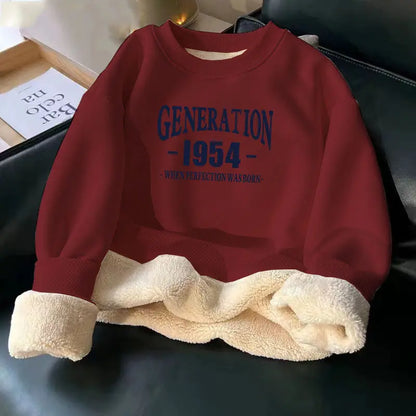 Women Hoodies Sweatshirt Letter Printing Lamb Velvet Thickened Street Warm Pullover Loose Crewneck Brown Hoodies Woman Clothing.