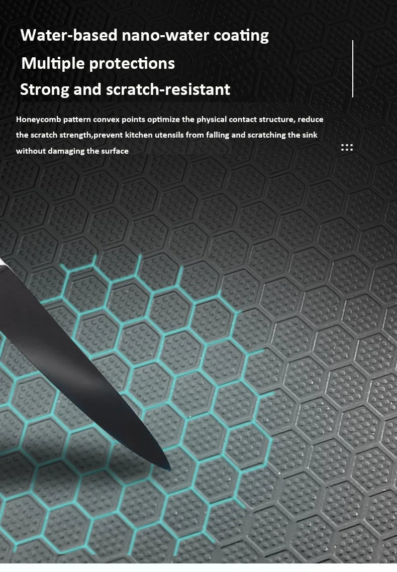 Whale sink kitchen single bowl nano black honeycomb LED digital display flying rain stainless steel large single bowl sink