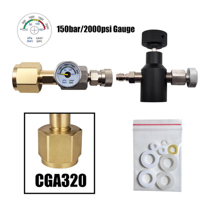 Brand New Filling Station Soda Water Maker Cylinder Tank Bottle CO2 Refill Adapter Connector W21.8-14 or G3/4 or CGA320.