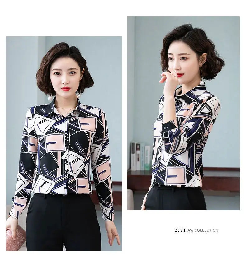 Printed Shirt for Women Long Sleeves Fashionable and Stylish Top.