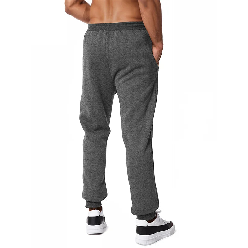 New Sweatpants Side Zipper Pockets Men Joggers Track Pants Elastic Waist Sport Casual Trousers Baggy Fitness Gym Clothing.