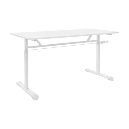 Höhenverstellbarer Schreibtisch, Heimbüro, Schreibtisch, manuell höhenverstellbarer Stehschreibtisch, weiß, 65–90 cm, höhenverstellbar