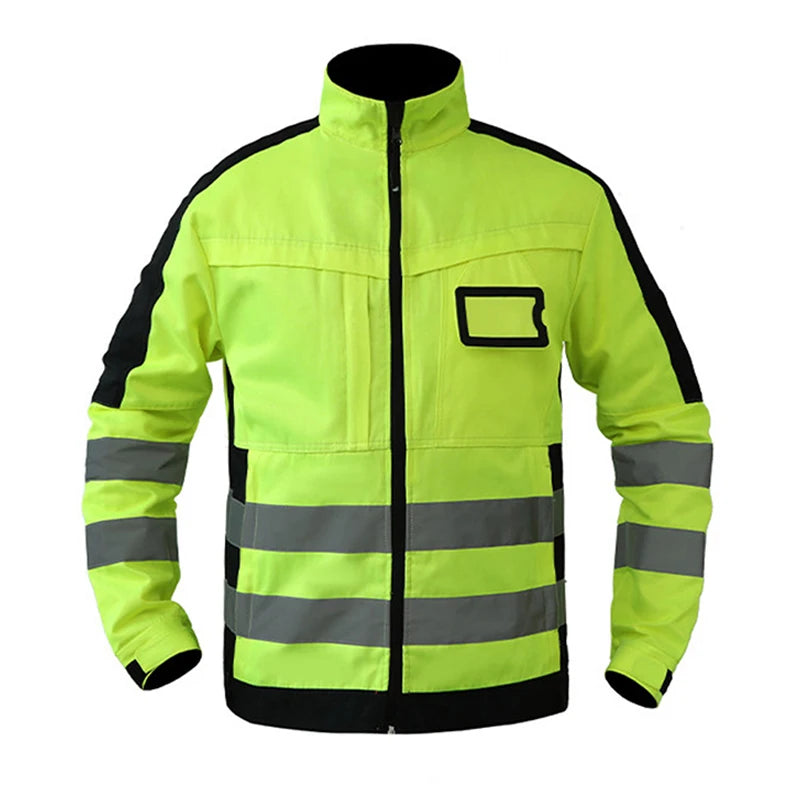 High Visibility Workwear Winter Clothes Hi Vis Suit Reflective Jacket Waterproof Winter and Pockets Reflective Work Pants Set
