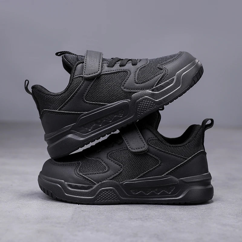 Black Kids Shoes Boys School Sneaker 4 To 12 Years Daily Walking Casual Sneaker Children Sports Shoes for Boy.