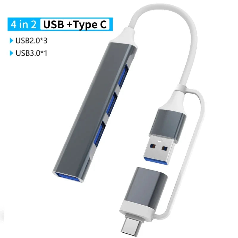 USB 3.0 Type C Adapter Docking Ststion USB 2.0 Port TF SD Card Reader Audio Output Multi-hub Splitter  for Macbook Pro Computer.