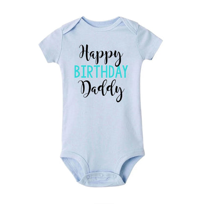 Alles Gute zum Geburtstag Papa Baby Body Vater Party Jungen Mädchen Outfit Strampler Säugling Sommer Kleinkind Kurzarm Kleidung Ropa Geschenke