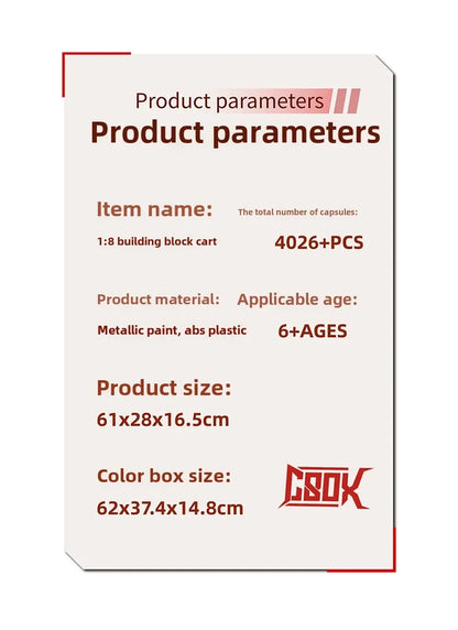 4026PCS Technical LOX Edition F40  Assembly MOC 140629 Building Block Car Supercar Model Adult High Difficulty Racing Toys