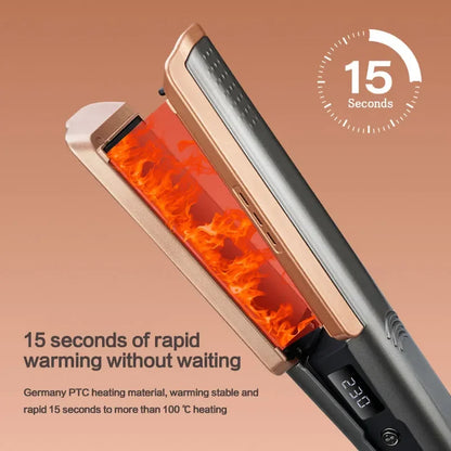 2 in 1 Hair Straightener Curling Ionizer with LCD Wide PanelProfessional Ceramic Hair Straightener with adjustable temperature.