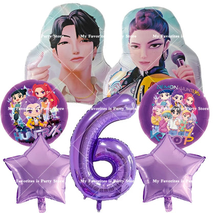 Kpop Dämon Jäger Geburtstag Luftballons Set Anzahl Ballon Anzug Folie Ballon Cartoon Geburtstag Party Liefert Dekor Baby Dusche Geschenk