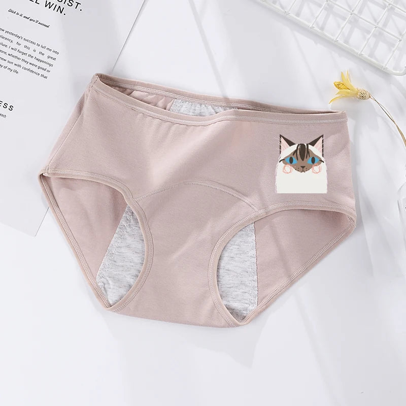 Women's menstrual briefs large flow postpartum water absorption leakproof briefs women's pure cotton menstrual briefs lingerie