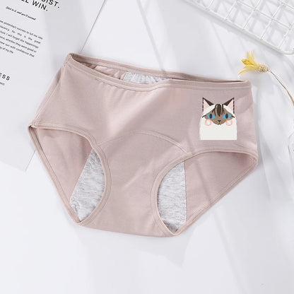 Women's menstrual briefs large flow postpartum water absorption leakproof briefs women's pure cotton menstrual briefs lingerie