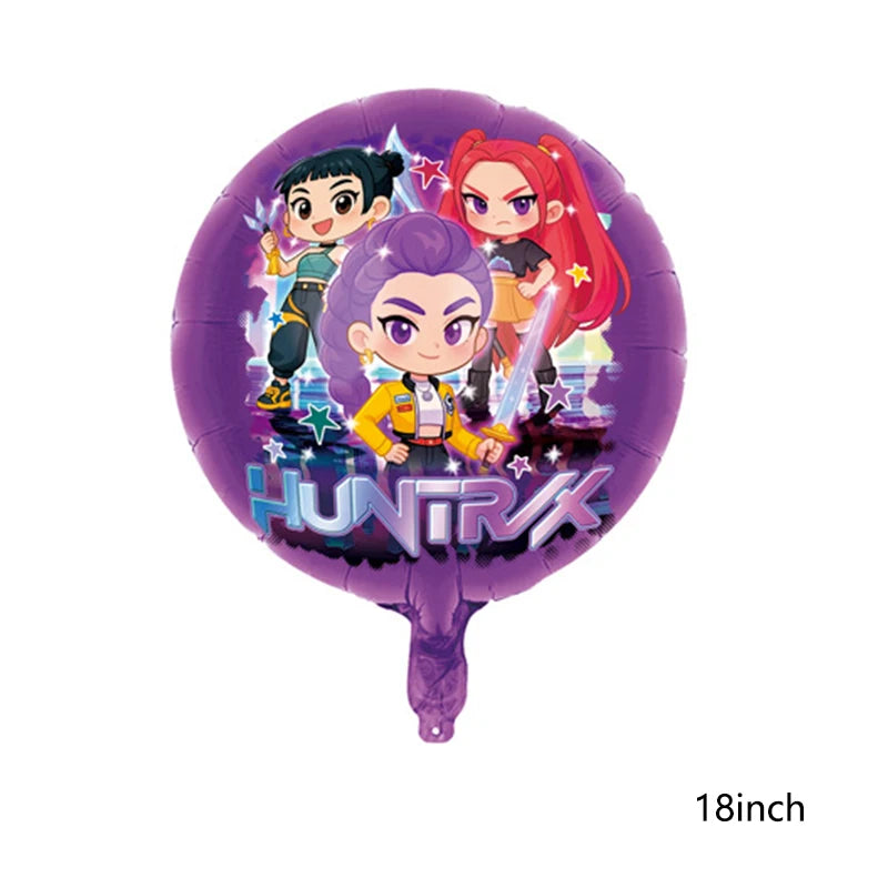 1 Set Kpop Dämonenjäger Thema Ballon Mädchen Alles Gute zum Geburtstag Party Dekoration Kinder Baby Dusche Geschenke Lieferungen